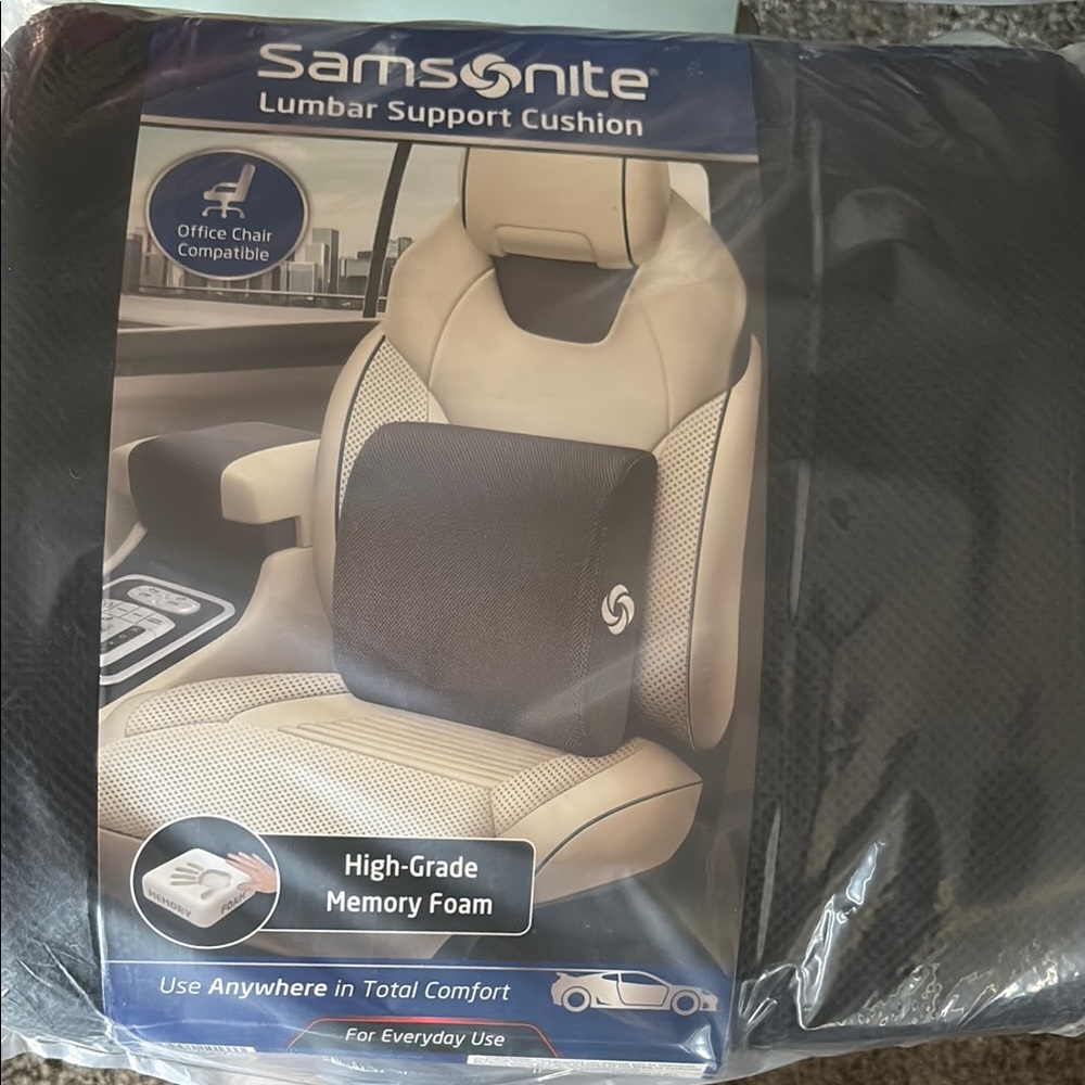 Samsonite Black Lumbar Support Cushion